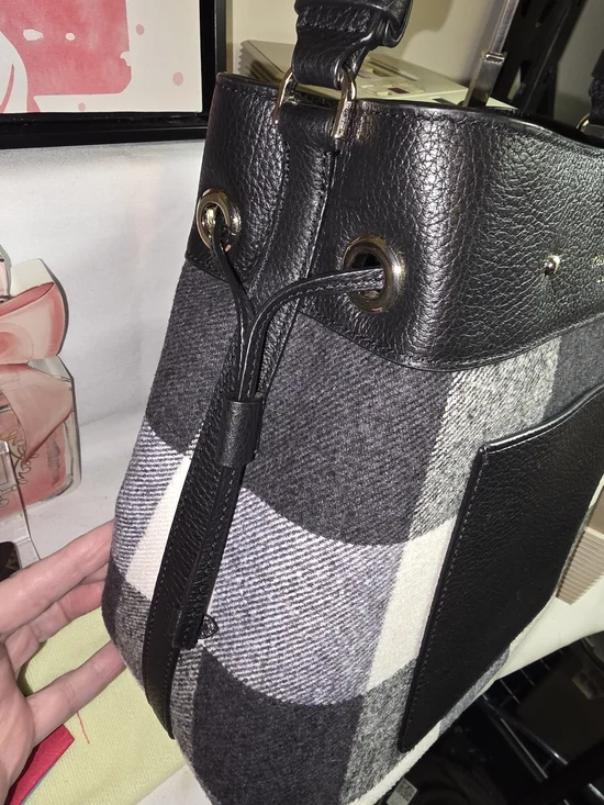 kate spade Marti Gingham Plaid Drawstring Bucket Bag - Picture 11 of 13